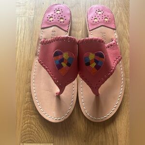Jack Rogers Pink Heart Flat Sandals